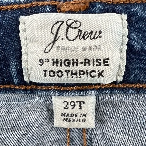 J. Crew 9” High Rise Toothpick Skinny Jeans Size 29 Tall Women’s - Picture 2 of 5